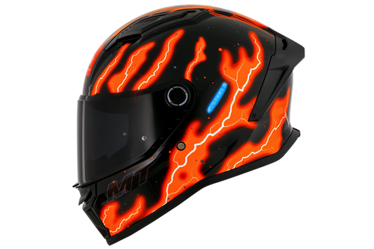 Capacete Mt Helmets Stinger 2 Flash A4 Preto Laranja Brilho