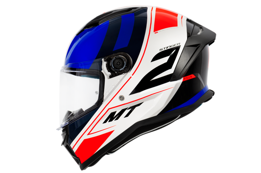 Capacete Mt Helmets Stinger 2 Poun A7 Branco Vermelho Brilho