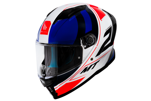 Capacete Mt Helmets Stinger 2 Poun A7 Branco Vermelho Brilho