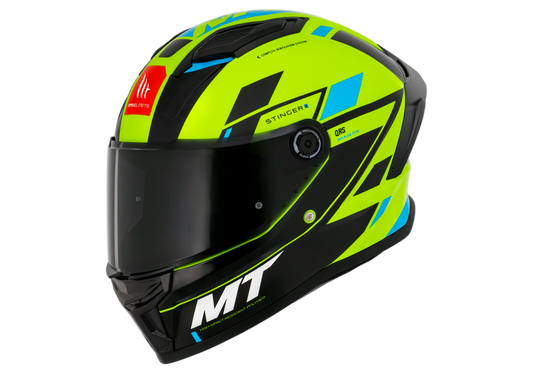 Capacete Mt Helmets Stinger 2 Zivze C3 Preto Amarelo Flourescente Brilho