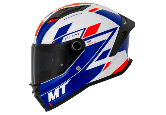 Capacete Mt Helmets Stinger 2 Zivze E7 Branco Azul Brilho