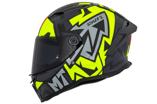 Capacete Mt Helmets Stinger 2 Meld B3 Amarelo Flourescente Brilho