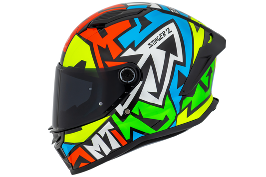 Capacete Mt Helmets Stinger 2 Meld E3 Flourescente Brilho