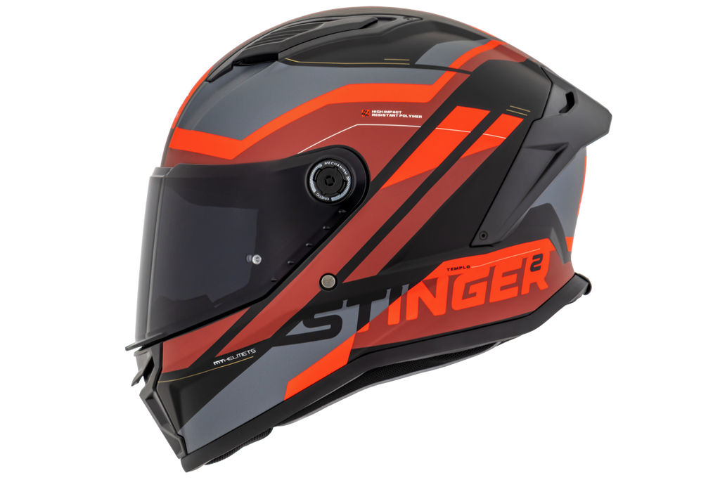 Capacete Mt Helmets Stinger 2 Templo B5 Vermelho Matte