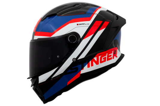 Capacete Mt Helmets Stinger 2 Templo B7 Azul Brilho