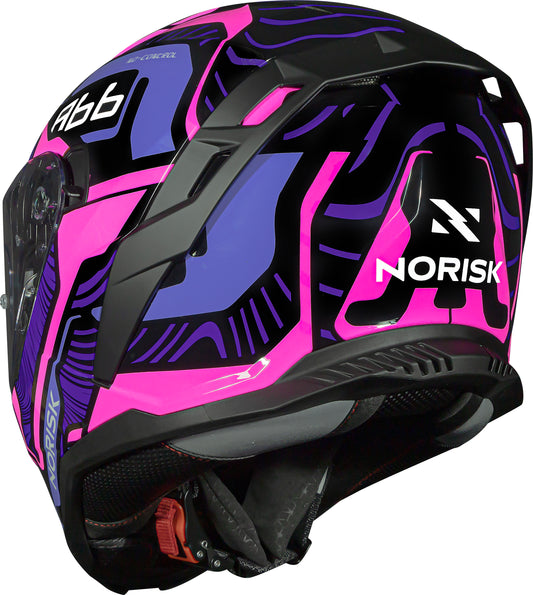 Capacete Norisk Strada II  Fusion Preto Roxo