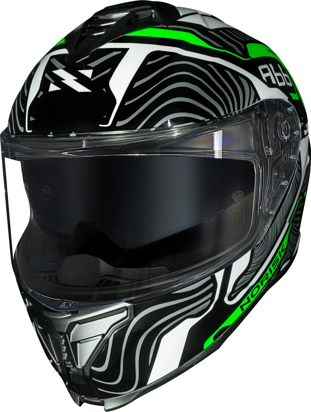 Capacete Norisk Strada II Fusion Preto Verde