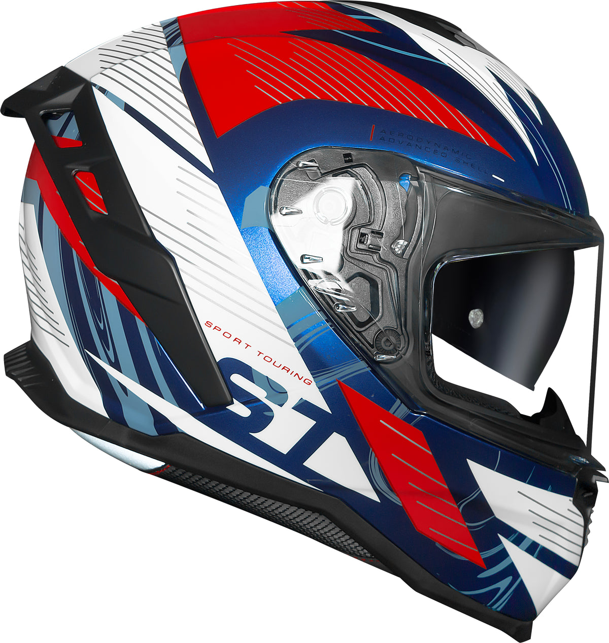 Capacete Norisk Strada II St Branco Azul Vermelho