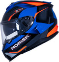 Capacete Norisk Strada Drive Azul Laranja Cinza