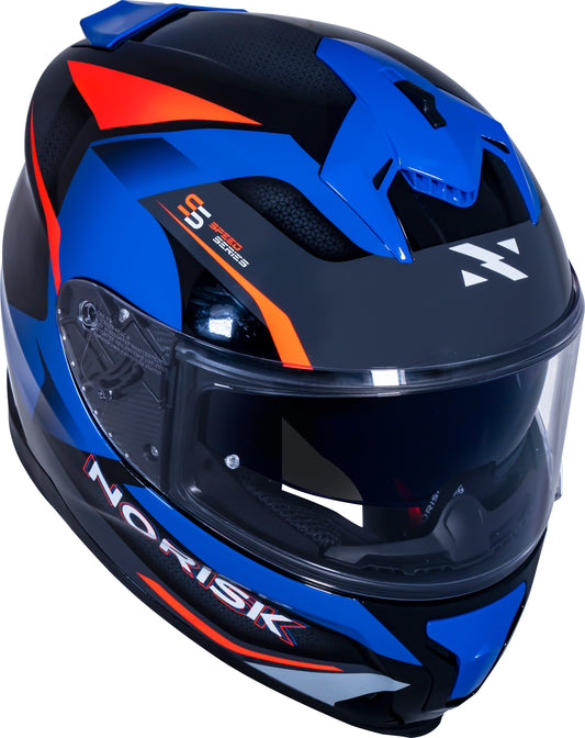 Capacete Norisk Strada Drive Azul Laranja Cinza