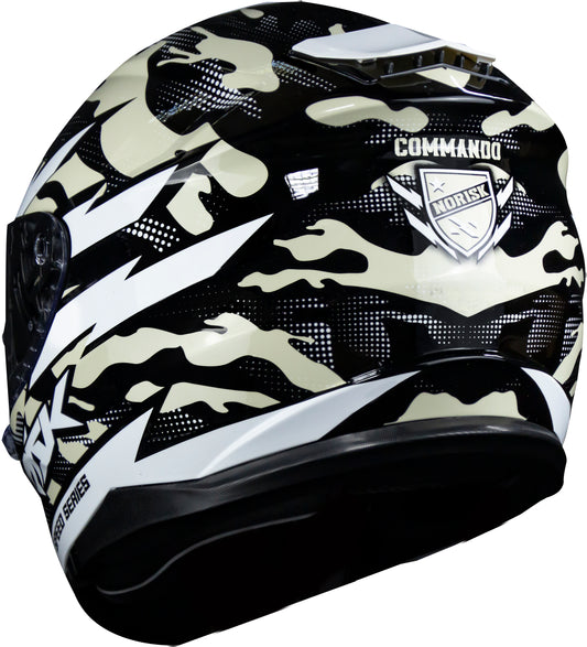 Capacete Norisk Strada Commando Preto Branco