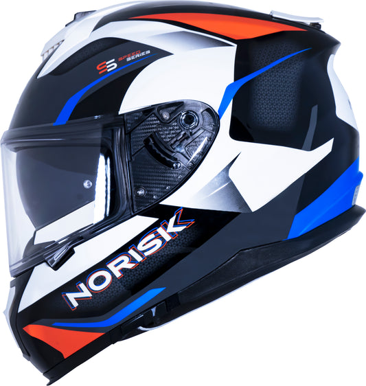 Capacete Norisk Strada Drive Branco Vermelho Azul