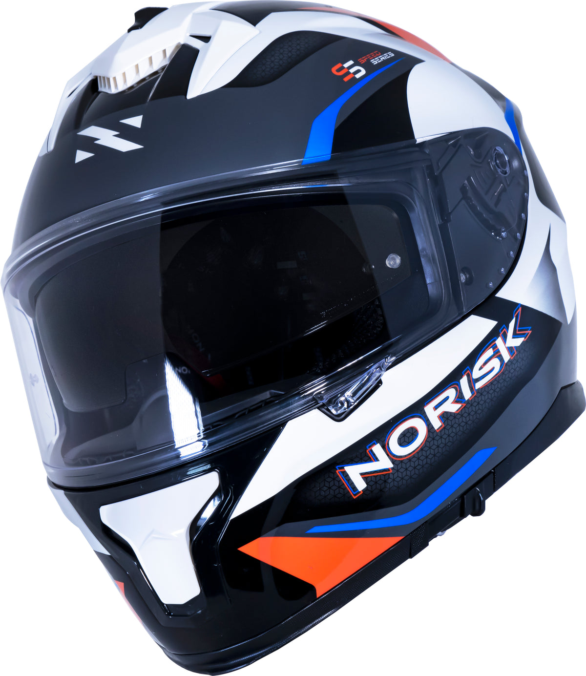 Capacete Norisk Strada Drive Branco Vermelho Azul