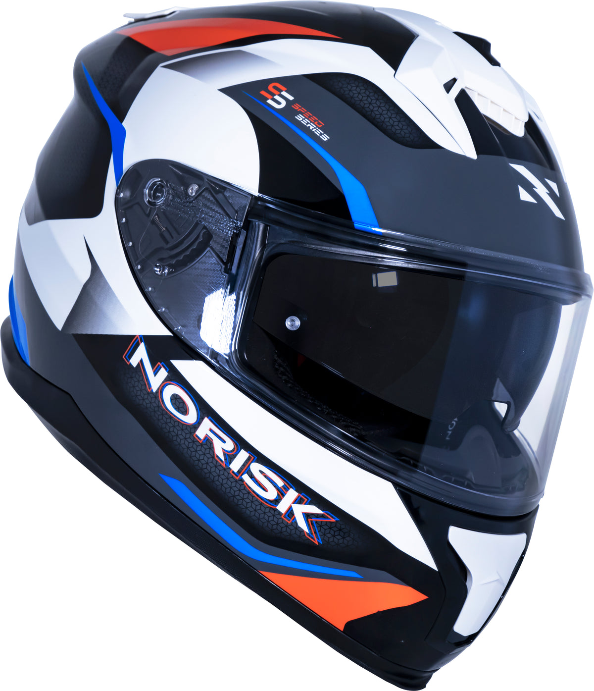 Capacete Norisk Strada Drive Branco Vermelho Azul
