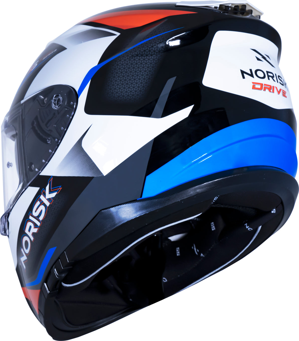 Capacete Norisk Strada Drive Branco Vermelho Azul