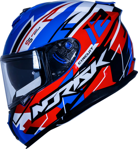 Capacete Norisk Strada Circuit Azul Vermelho Branco