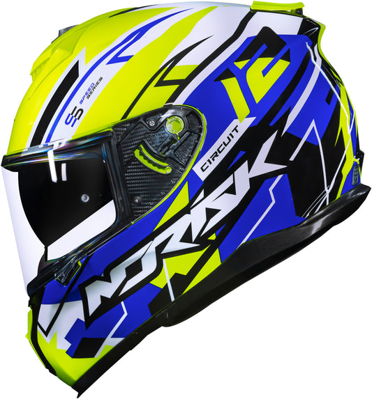 Capacete Norisk Strada Circuit Amarelo Azul Preto