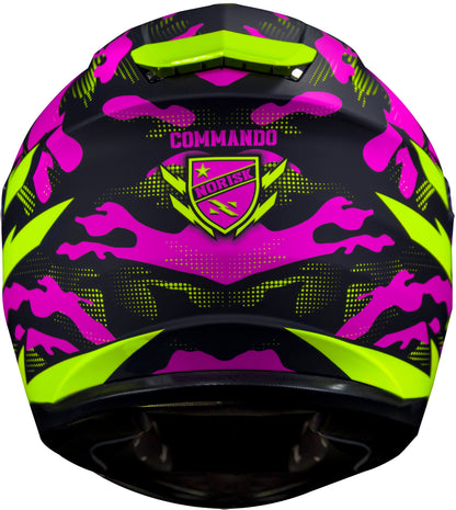 Capacete Norisk Strada Commando Matte Verde Rosa