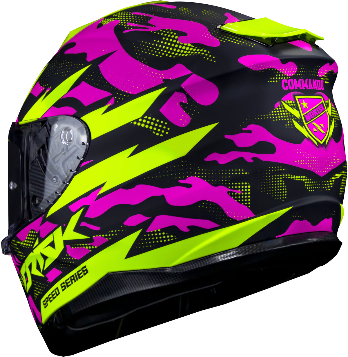 Capacete Norisk Strada Commando Matte Verde Rosa