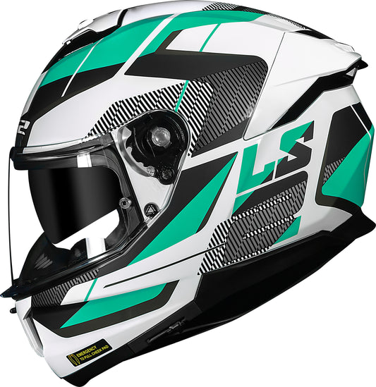 Capacete Ls2 Stream II ff808 Road Branco Verde