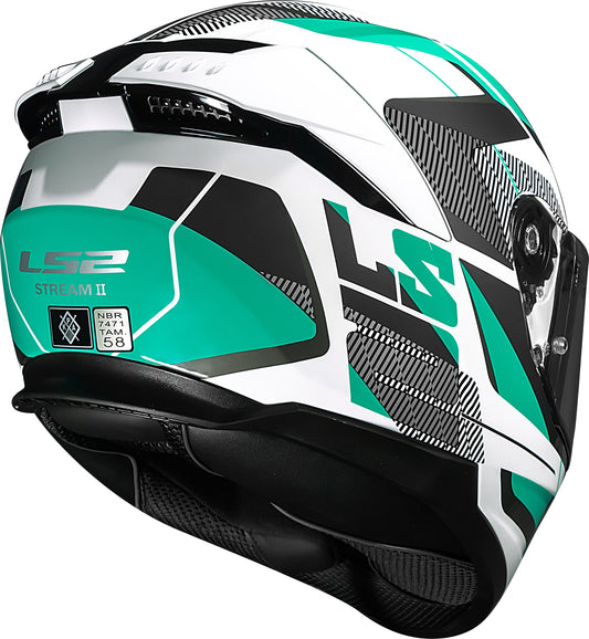 Capacete Ls2 Stream II ff808 Road Branco Verde