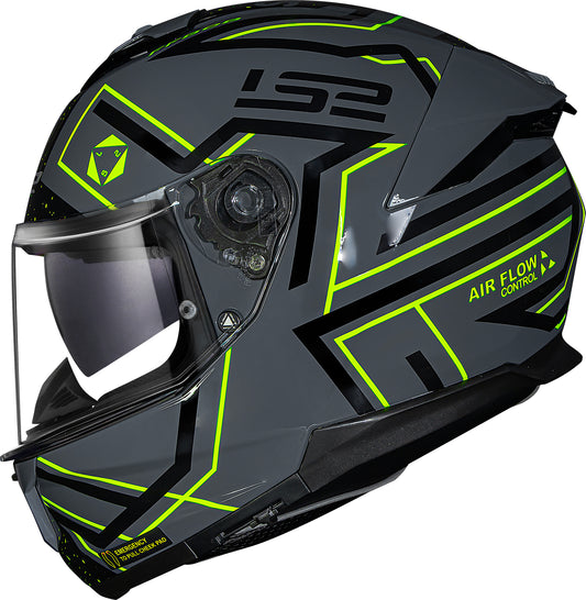 Capacete Ls2 Stream II ff808 Maze Brilho Cinza Preto