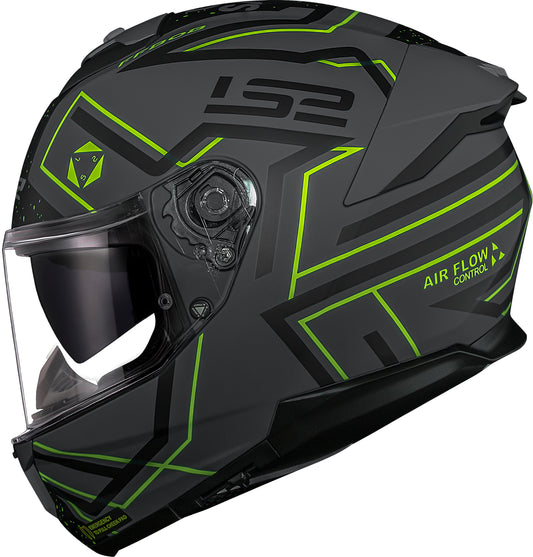 Capacete Ls2 Stream II ff808 Maze Cinza Preto