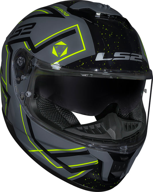 Capacete Ls2 Stream II ff808 Maze Brilho Cinza Preto