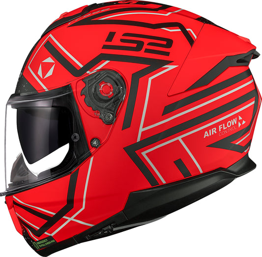 Capacete Ls2 Stream II ff808 Maze Matt Vermelho Preto