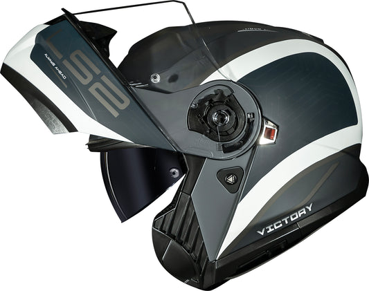 Capacete Ls2 Strobe II ff908 Victory Matt Cinza Azul