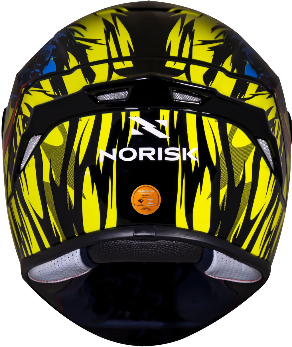 Capacete Norisk Supra Denver Hungry Amarelo Azul