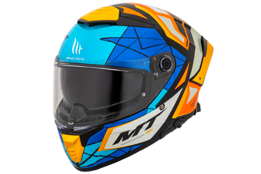 Capacete Mt Helmets Thunder 4 SV Mix C4 Laranja Flourescente Brilho