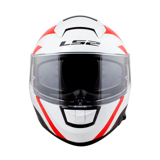 Capacete Ls2 Vector ff397 Trident Branco Vermelho