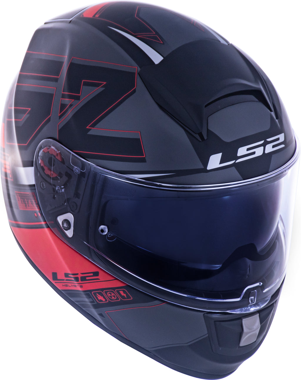 Capacete Ls2 Vector ff397 Frequency Matt Preto Vermelho