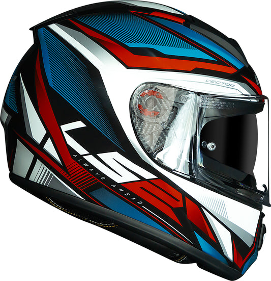 Capacete Ls2 Vector ff397 Rider Azul Vermelho