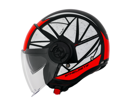 Capacete Mt Helmets Viale SV Daven A5 Preto Vermelho Brilho